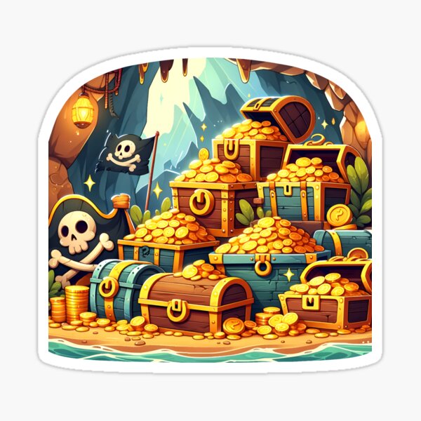 Vista previa del artículo con la obra «Tesoro de la cueva pirata desierta», diseñado y vendido por RobertMartinArt.