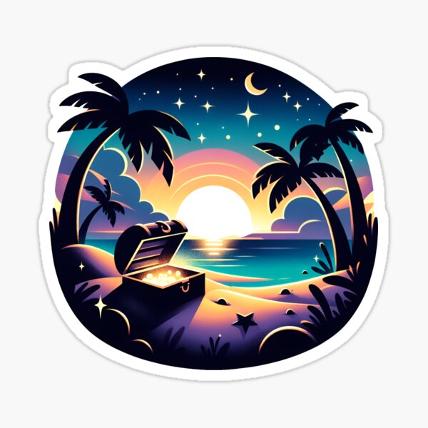 Vista previa del artículo con la obra «Tesoro de la isla pirata desierta», diseñado y vendido por RobertMartinArt.