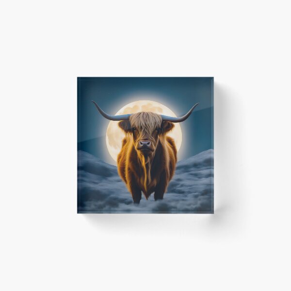 Item preview, Highland Cow & the Moon designed and sold by Zenvo.