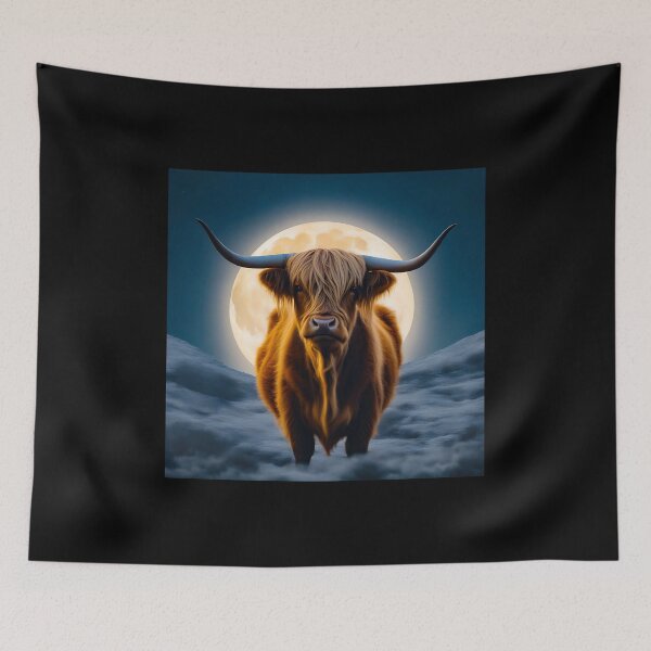 Item preview, Highland Cow & the Moon designed and sold by Zenvo.