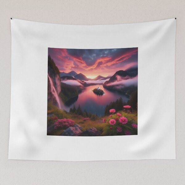 Item preview, Dreamscape - Sunset over the lake designed and sold by Rudi Venter.