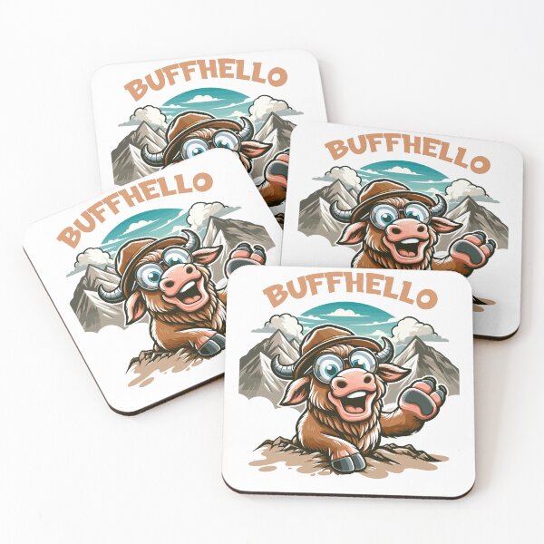 Item preview, Funny Buffalo Art "Buffehello" Design designed and sold by Bilalicia.