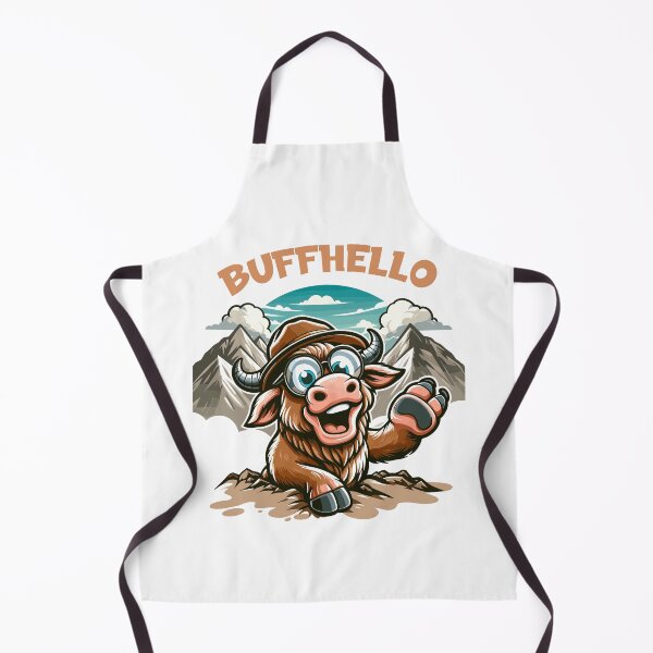 Item preview, Funny Buffalo Art "Buffehello" Design designed and sold by Bilalicia.