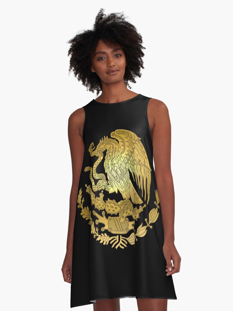 black and gold mexican dress