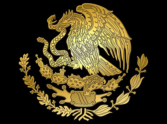 Lámina fotográfica «Escudo de armas de oro de México» de RebeldeShirts