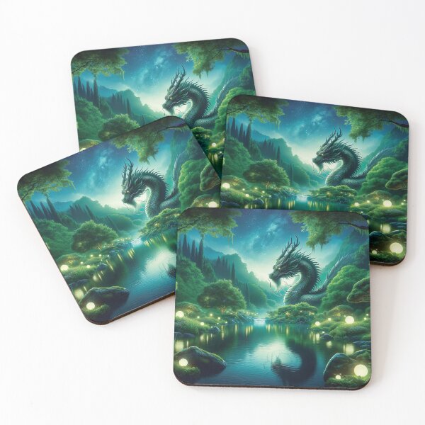 Item preview, River Dragon on an Enchanted Night designed and sold by FriskyLemur.