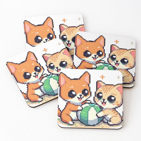 Item preview, Cute cat and dog playing games designed and sold by Koobiocc.