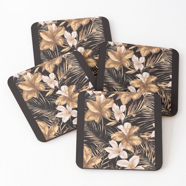 Item preview, PalmLeaf GoldenFlowers NatureInspiredDecor designed and sold by kozlebozle007.