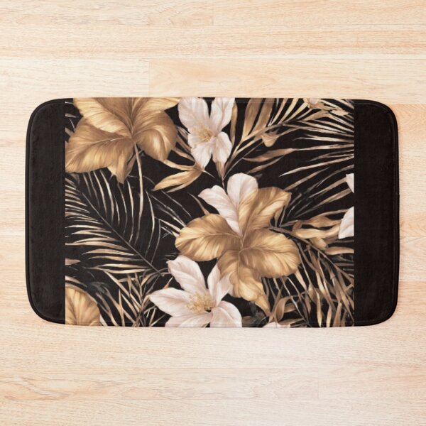 Item preview, PalmLeaf GoldenFlowers NatureInspiredDecor designed and sold by kozlebozle007.