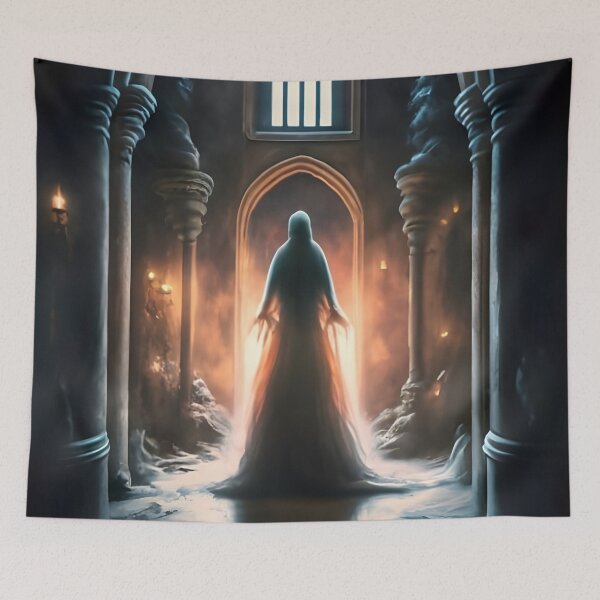 Item preview, A illuminate ghost in a haunted castle designed and sold by MalakShams.