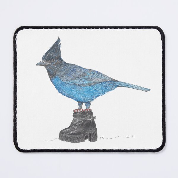Item preview, blue jay in punk boots designed and sold by JimsBirds.