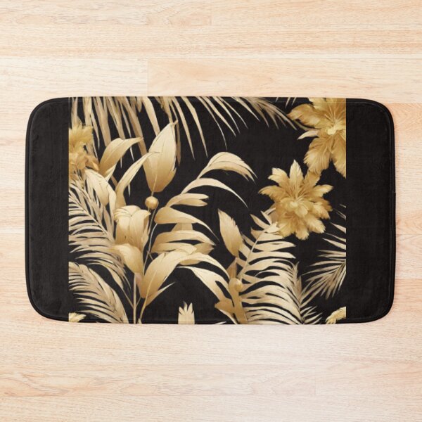 Item preview, PalmLeaf GoldenFlowers NatureInspiredDecor designed and sold by kozlebozle007.
