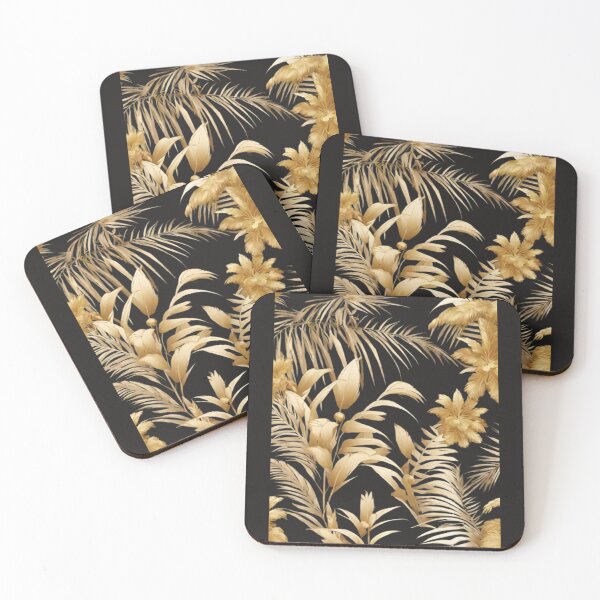 Item preview, PalmLeaf GoldenFlowers NatureInspiredDecor designed and sold by kozlebozle007.
