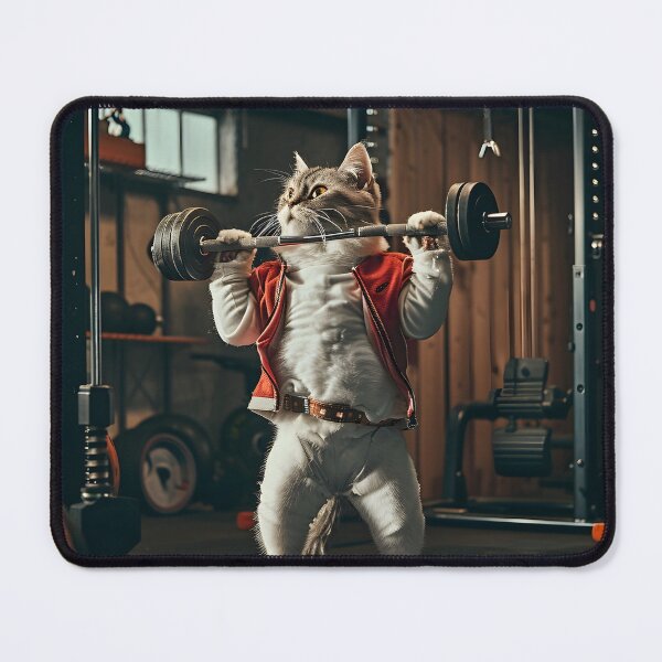 Item preview, Cat working out in the gym designed and sold by dcrc.