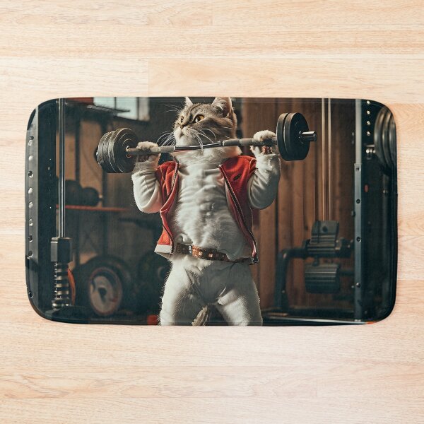 Item preview, Cat working out in the gym designed and sold by dcrc.
