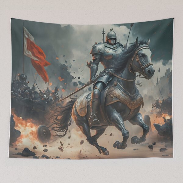 Item preview, A warrior soldier in a shining armor riding a majestic horse  designed and sold by MalakShams.
