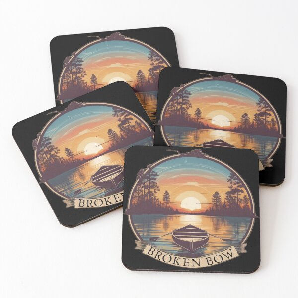 Item preview, Broken Bow Fishing Boat And Paddles Vintage Sunset  designed and sold by Smix Pixels.
