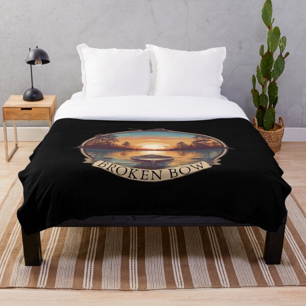 Item preview, Broken Bow Fishing Boat And Paddles Vintage Sunset  designed and sold by Smix Pixels.