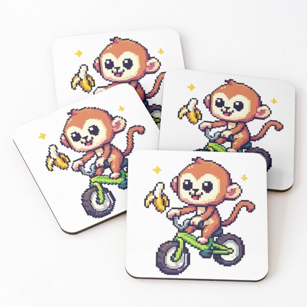 Item preview, Cute monkey on a bike designed and sold by Koobiocc.
