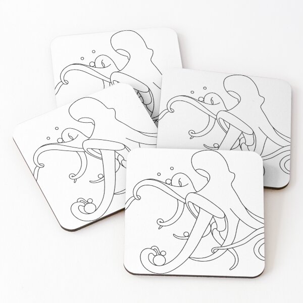 Item preview, Octopus Line Art black and white designed and sold by MaryGibsonArt.