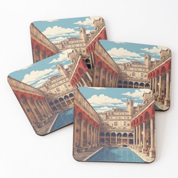 Item preview, Roman Baths United Kingdom england Vintage Poster Tourism  designed and sold by TravelersGems.