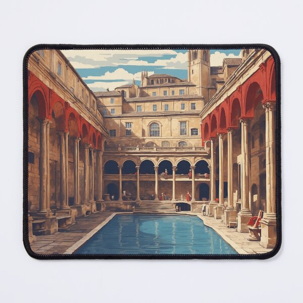 Item preview, Roman Baths United Kingdom england Vintage Poster Tourism  designed and sold by TravelersGems.