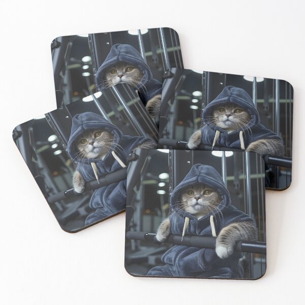 Item preview, Cat working out in the gym designed and sold by dcrc.