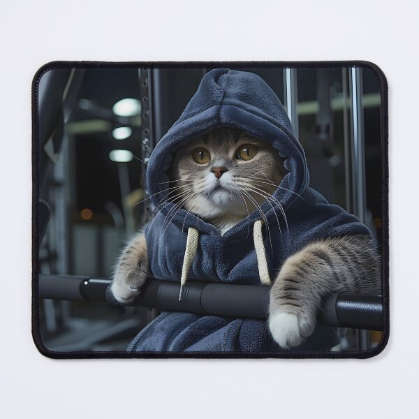 Item preview, Cat working out in the gym designed and sold by dcrc.