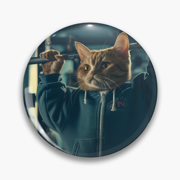 Item preview, cat working out in the gym designed and sold by dcrc.