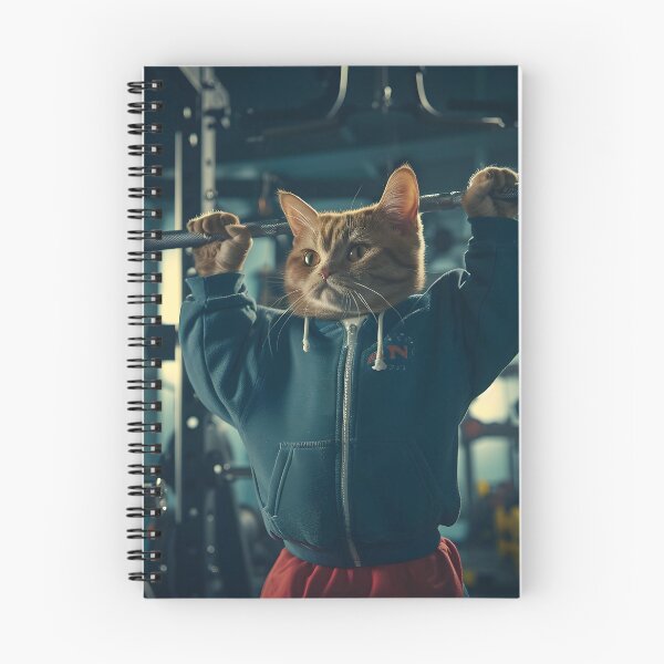 Item preview, cat working out in the gym designed and sold by dcrc.