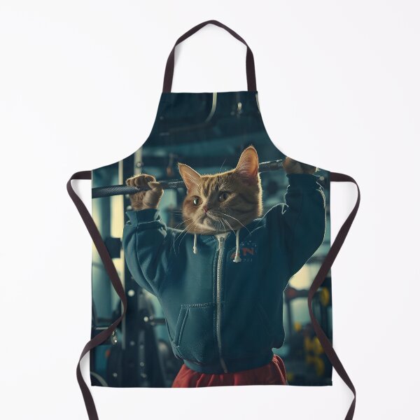 Item preview, cat working out in the gym designed and sold by dcrc.