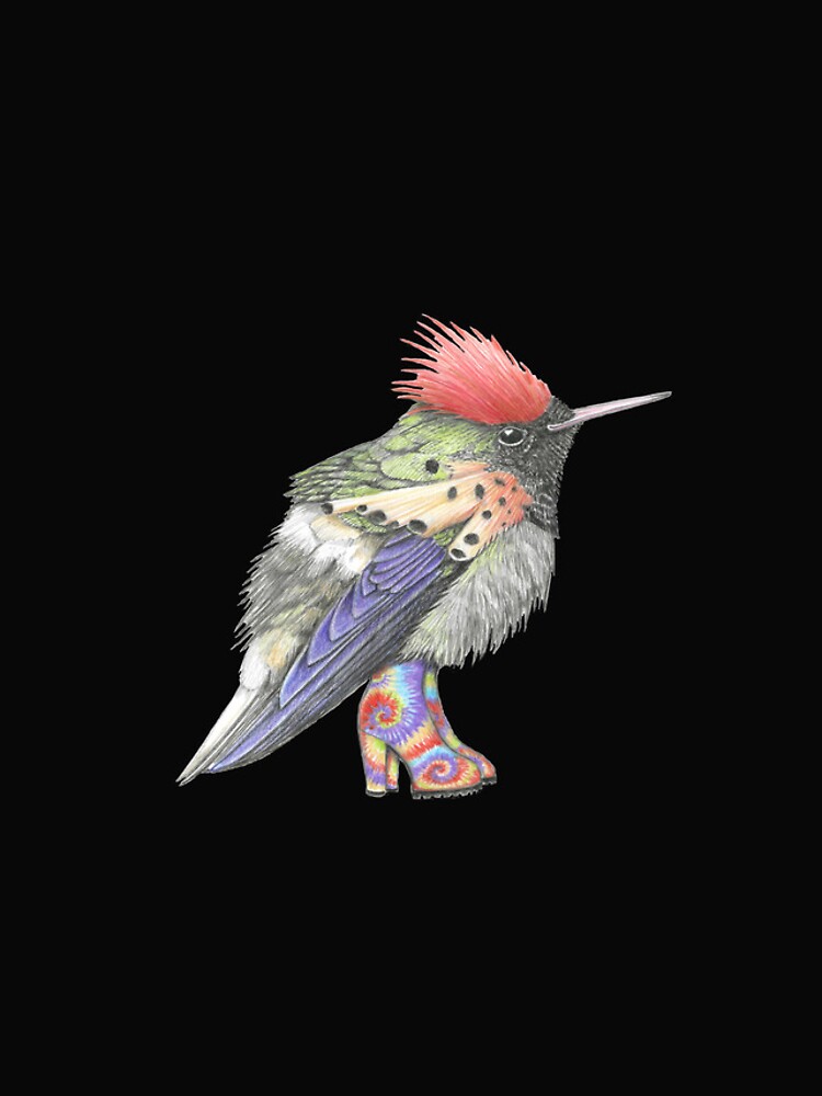Thumbnail 4 of 4, iPhone Case, Tufted Coquette Hummingbird in Tie Dye Boots. designed and sold by JimsBirds.