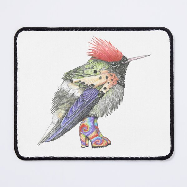 Item preview, Tufted Coquette Hummingbird in Tie Dye Boots.  designed and sold by JimsBirds.