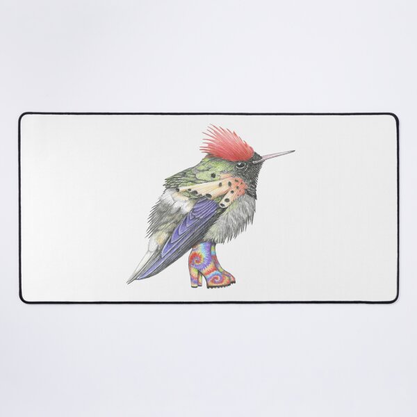 Item preview, Tufted Coquette Hummingbird in Tie Dye Boots.  designed and sold by JimsBirds.
