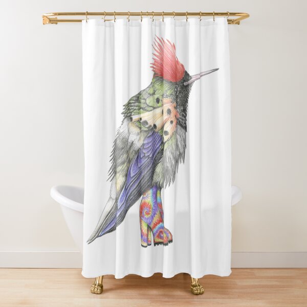 Item preview, Tufted Coquette Hummingbird in Tie Dye Boots.  designed and sold by JimsBirds.
