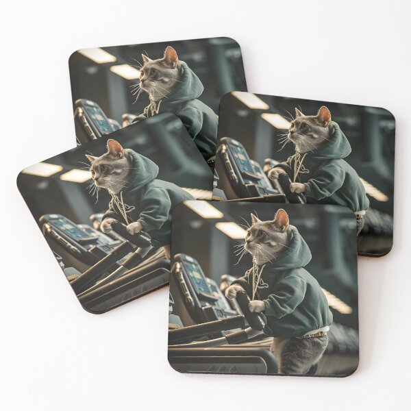 Item preview, cat working out in the gym designed and sold by dcrc.