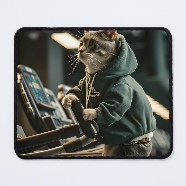 Item preview, cat working out in the gym designed and sold by dcrc.