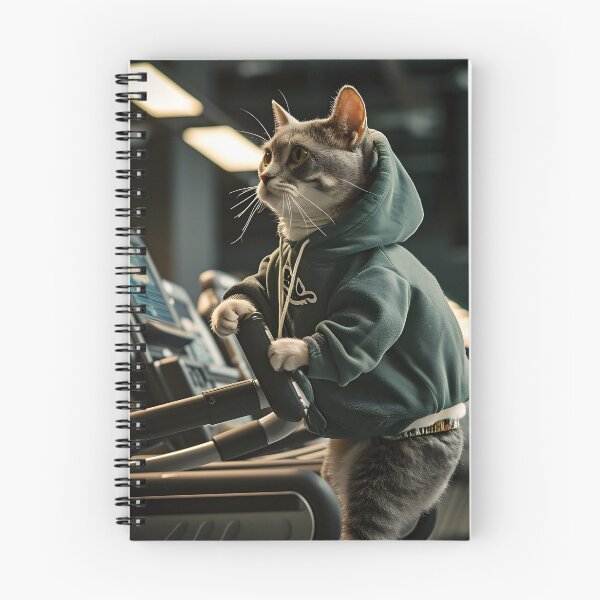 Item preview, cat working out in the gym designed and sold by dcrc.