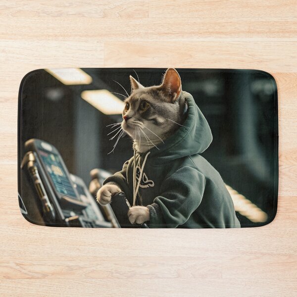 Item preview, cat working out in the gym designed and sold by dcrc.