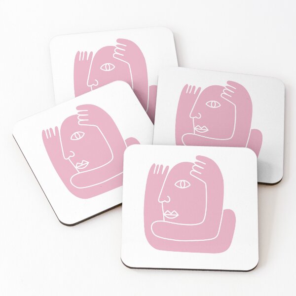 Item preview, Self Love Pastel Pink Abstract Face designed and sold by emmafraserart.