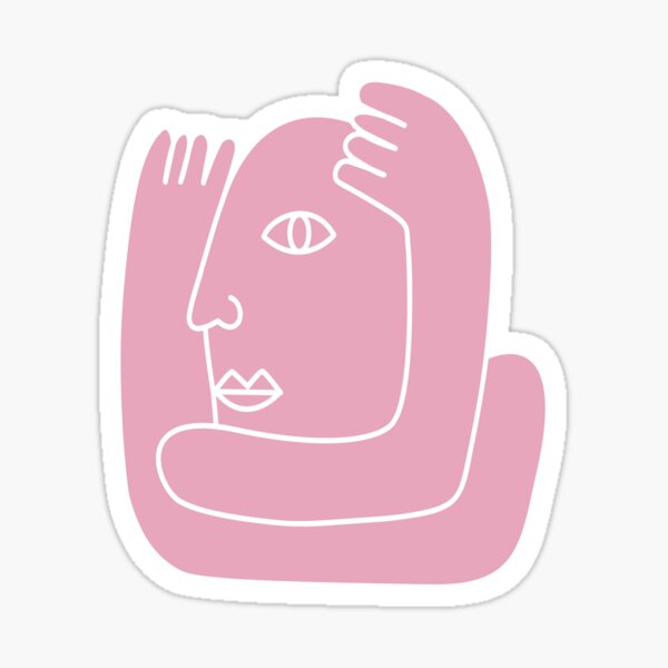 Self Love Pastel Pink Abstract Face Sticker