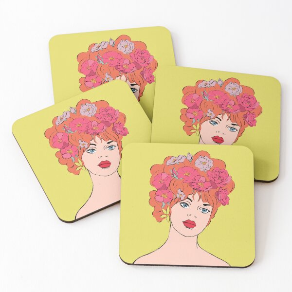 Item preview, Pop Art Girl - Flower Head - Cutlooseart Illustration By Peter Taylor Ward designed and sold by cutlooseart.