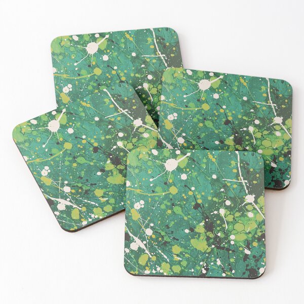 Item preview, Tiled Green Paint Splatter Pattern designed and sold by dcrc.