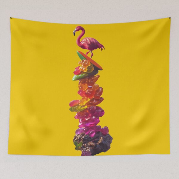Item preview, Gummy Glide: Flamingo's Sweet Surf Safari designed and sold by AI-Only Creations.