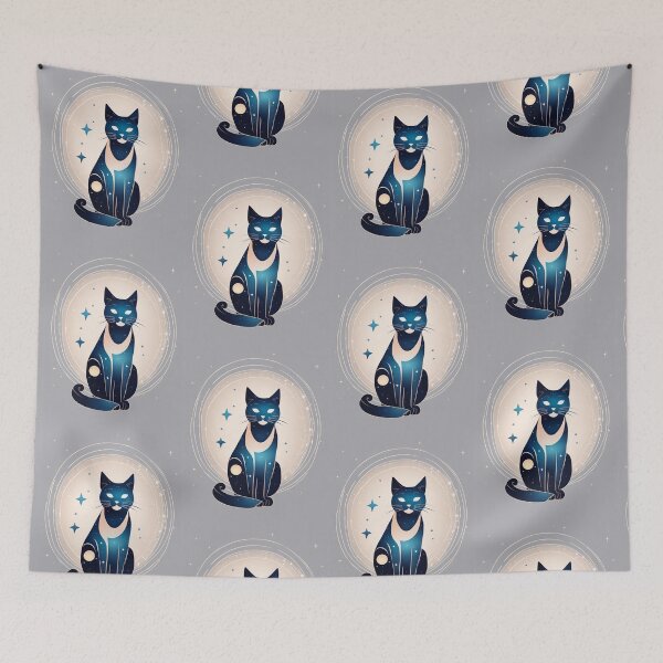 Item preview, Starry Midnight Meow designed and sold by CelestialCosmos.
