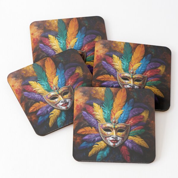 Item preview, Carnival Mardi Gras mask full of feathers designed and sold by twisted-dot.