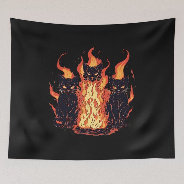 Item preview, Black Cats Fire Demons designed and sold by Tomasz C.