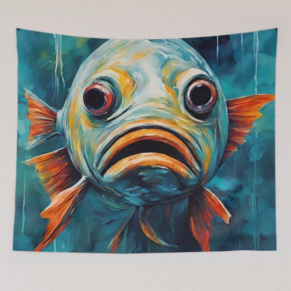 Item preview, Funny Abstract Colorful Fish Art designed and sold by Cuteanimalgifts.