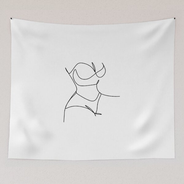 Item preview, Female body line drawing. Female figure minimalist design for wall art, card, poster designed and sold by JSWDESIGNS.