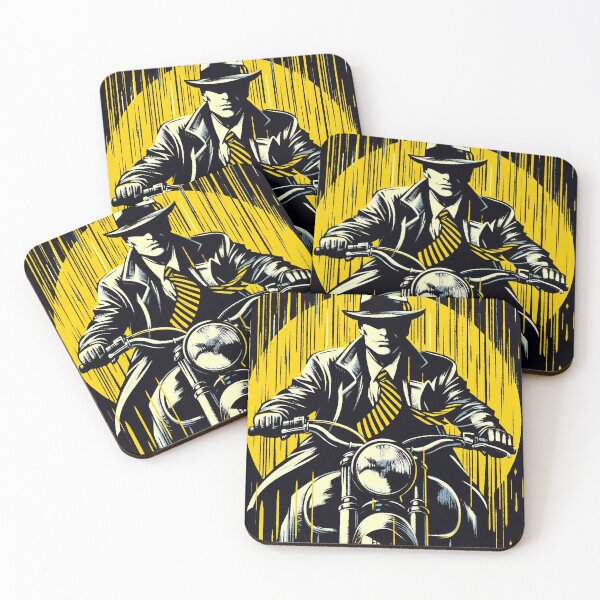 Item preview, Noir Detective on Bike [Vintage, Retro] designed and sold by RESToRAPTOR.